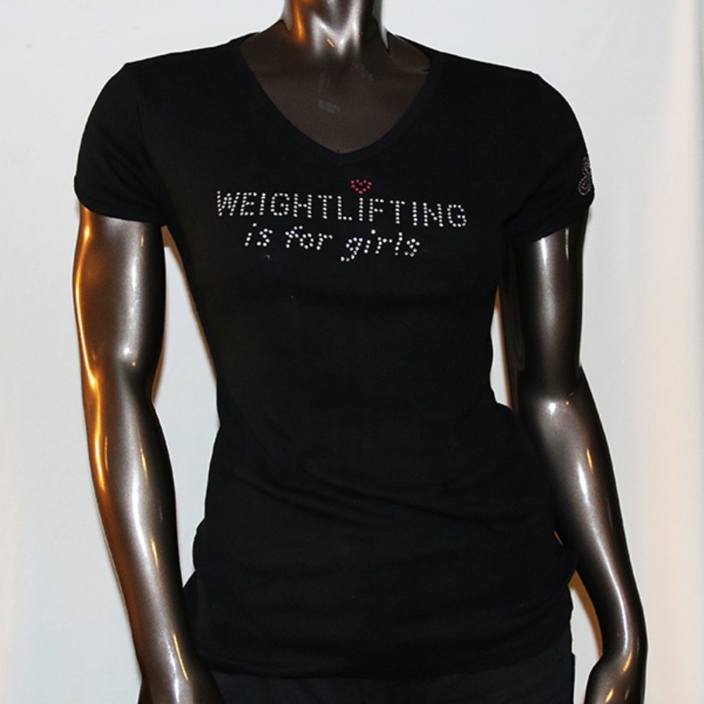 Rhinestone Weightlifting is for Girls Tee